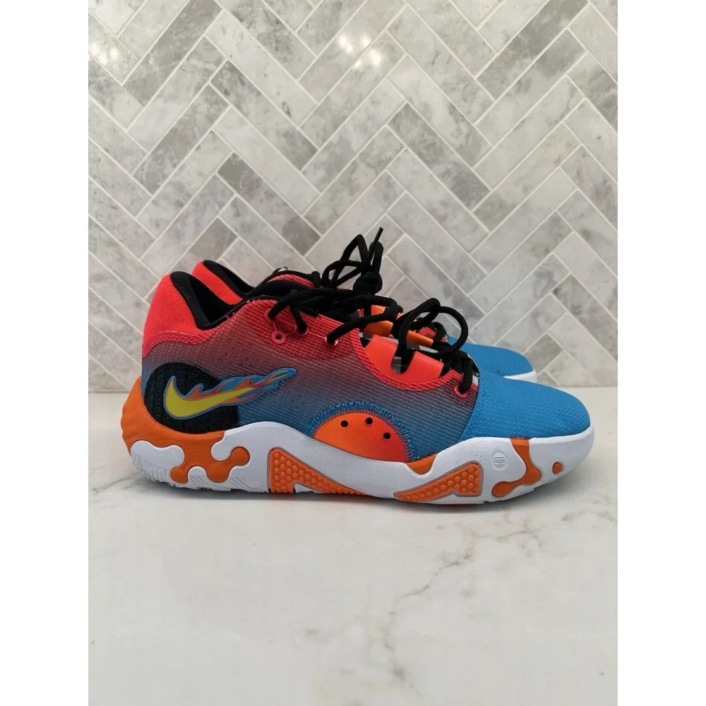 Nike PG 6 NRG Hot Wheels DH8446-400 Laser Blue Orange Sneakers Shoes Mens Size 8